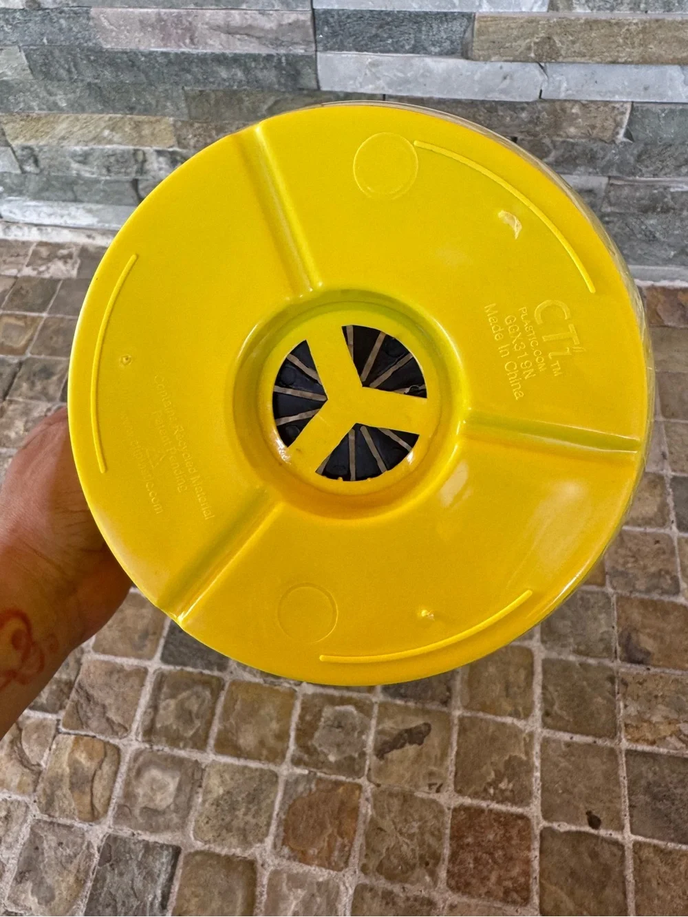 2 Hanging Yellow Plastic Planter/ pot